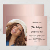 Roos gouden foto boog verjaardag kaart (Voorkant / Achterkant)