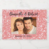 Roos gouden foto bruiloft mini mousserende wijn gu sparkling wijnetiket (Enkel label)