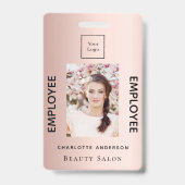 Roos gouden foto-business badge (Voorkant)