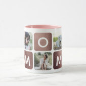 Roos Gouden Foto Collage Mom Instagram Moederdag Mok (Midden)
