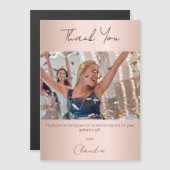 Roos gouden foto dank u magneetkaart (Voorkant / Achterkant)