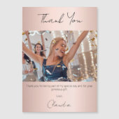 Roos gouden foto dank u magneetkaart (Voorkant)