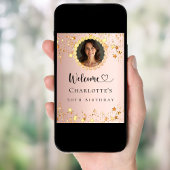 Roos gouden foto diamanten verjaardagsfeestje welk poster