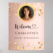 Roos gouden foto diamanten verjaardagsfeestje welk poster (Voorkant)