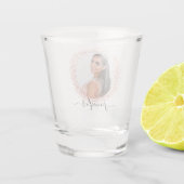 Roos gouden foto glitter-naamscript shot glas (Achterkant)