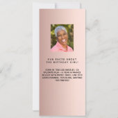 Roos gouden foto leuke weetjes verjaardagsmenu kaa kaart (Achterkant)