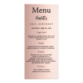 Roos gouden foto leuke weetjes verjaardagsmenu kaa reclamekaart (Voorkant)