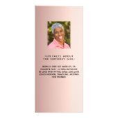 Roos gouden foto leuke weetjes verjaardagsmenu kaa reclamekaart (Achterkant)