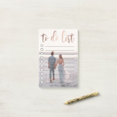 Roos gouden foto | Lijst met taken Post-It Notes (Op bureau)