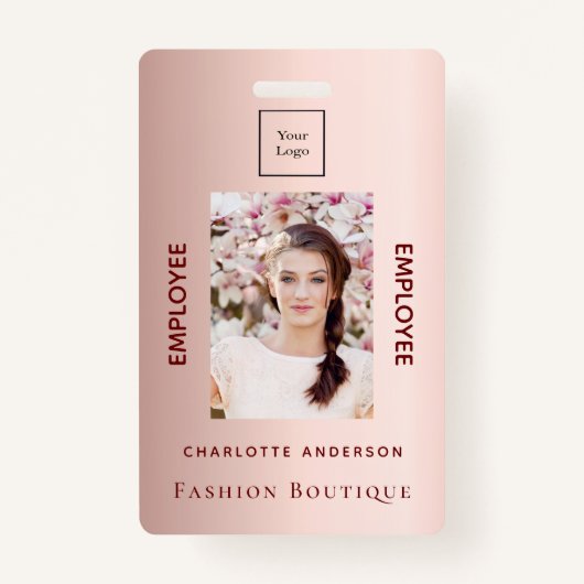 Roos gouden foto luxueus zakelijk logo badge (Voorkant)