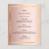 Roos gouden foto van het huwelijksmenu ons verhaal (Voorkant)