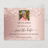 Roos gouden foto verjaardag Bewaar de datumkaart (Voorkant)