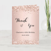 Roos gouden foto verjaardag dank u kaart (Voorkant)