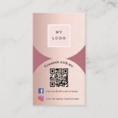 Roos gouden fotoboog Qr code logo premium Visitekaartje (Voorkant)