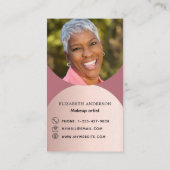 Roos gouden fotoboog Qr code logo premium Visitekaartje (Achterkant)