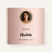 Roos gouden fotodiamanten notitieboek (Voorkant)
