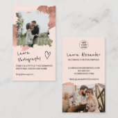 Roos gouden fotograaf floral 2 fotocollage visitekaartje (Voorkant / Achterkant)