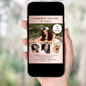 Roos gouden foto's collage luxe op jaardag kaart