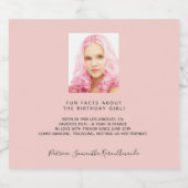 Roos gouden foto's op feestdag biografie sparkling wijnetiket (Enkel label)