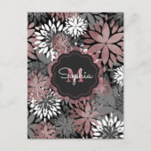  Roos gouden geometrische bloemenillustratie Briefkaart (Voorkant)