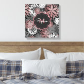  Roos gouden geometrische bloemenillustratie Canvas Afdruk (Insitu (Slaapkamer))