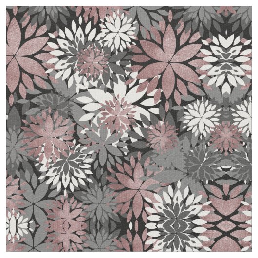  Roos gouden geometrische bloemenillustratie Stof (Close Up)