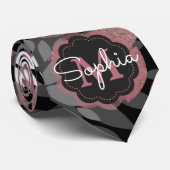 Roos gouden geometrische bloemenillustratie Stropdas (Opgerold)