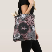 Roos gouden geometrische bloemenillustratie Tote Bag (Dichtbij)