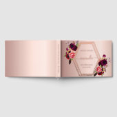 Roos gouden geometrische bordeauxrode bloemen Verj Gastenboek (Volledig)