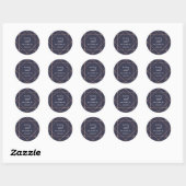 Roos gouden geometrische diamant | Midnight Blue Ronde Sticker (Vel)