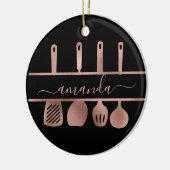 Roos gouden gereedschap Persoonlijke kaas Koken ba Keramisch Ornament (Links)