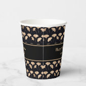 Roos gouden ginko bladeren 50e verjaardag geperson papieren bekers (Rechts)