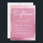 Roos Gouden Girly Glitter Sparkle 18e Verjaardag Kaart<br><div class="desc">Roos Gold - Pink Girly Glitter en Sparkle Achttiende Verjaardag Party Invitation voor een  in roze 18e verjaardagsfeest. Deze uitnodiging is perfect voor een Pink Girly draaien achttien (18) Verjaardagsfeest. Neem contact op met de ontwerper voor aangepaste overeenkomende items.</div>