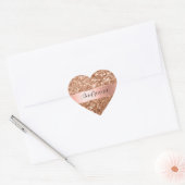 Roos Gouden Glam Chunky Glitter Naam Hart Sticker (Envelop)