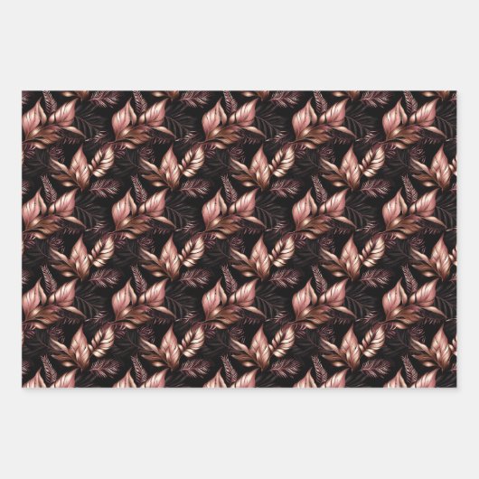 Roos Gouden Glam en Zwart Inpakpapier Vel (Voorkant 3)