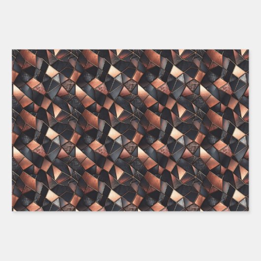 Roos Gouden Glam en Zwart Inpakpapier Vel (Voorkant)