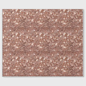 Roos Gouden Glam Glitter Cadeaupapier (Vlak)