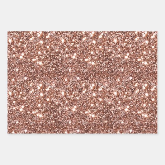 Roos Gouden Glam Glitter Inpakpapier Vel (Voorkant 2)