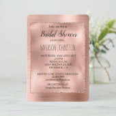 Roos Gouden Glam Glitter Kaart (Staand voorkant)