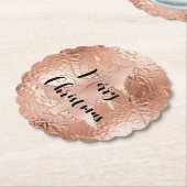 Roos Gouden Glam Glitter Kerstboom Kartonnen Onderzetters (Gekanteld)