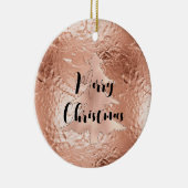 Roos Gouden Glam Glitter Kerstboom Keramisch Ornament (Rechts)