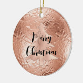 Roos Gouden Glam Glitter Kerstboom Keramisch Ornament (Links)
