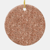 Roos Gouden Glam Glitter Kerstboom Keramisch Ornament (Achterkant)