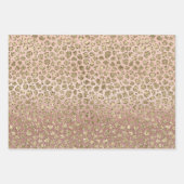 Roos Gouden Glam Glitter Luipaard Inpakpapier Vel (Voorkant)