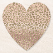 Roos Gouden Glam Glitter Luipaard Kartonnen Onderzetters (Voorkant)