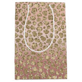 Roos Gouden Glam Glitter Luipaard Medium Cadeauzakje (Voorkant)