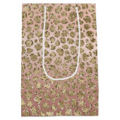 Roos Gouden Glam Glitter Luipaard Medium Cadeauzakje (Achterkant)
