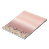 Roos Gouden Glam Glitter Luipaard Notitieblok (Linkerzijde)