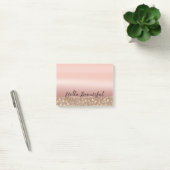 Roos Gouden Glam Glitter Luipaard Post-it® Notes (Kantoor)