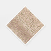 Roos Gouden Glam Glitter Luipaard Servet (Hoek)